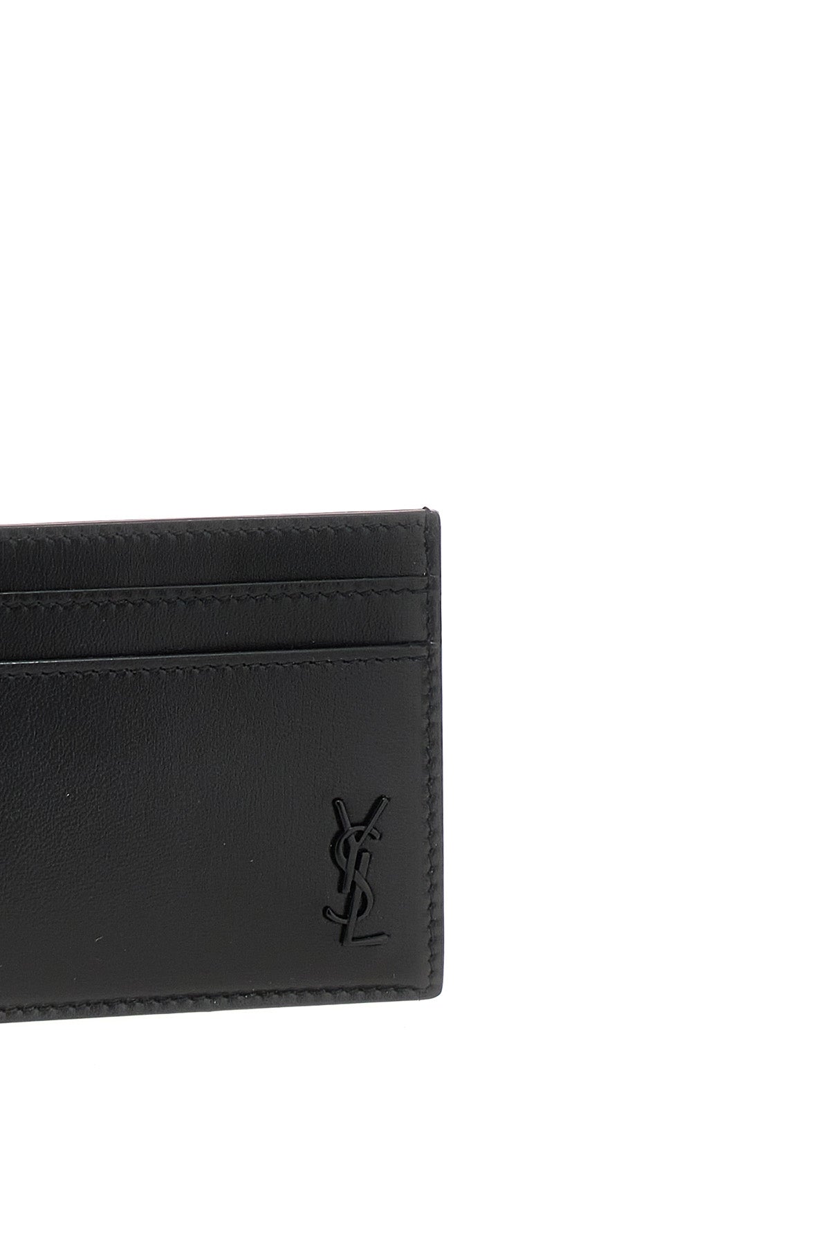 SAINT LAURENT Logo leather cardholder For Men 100%calf leather(Bos Taurus)
