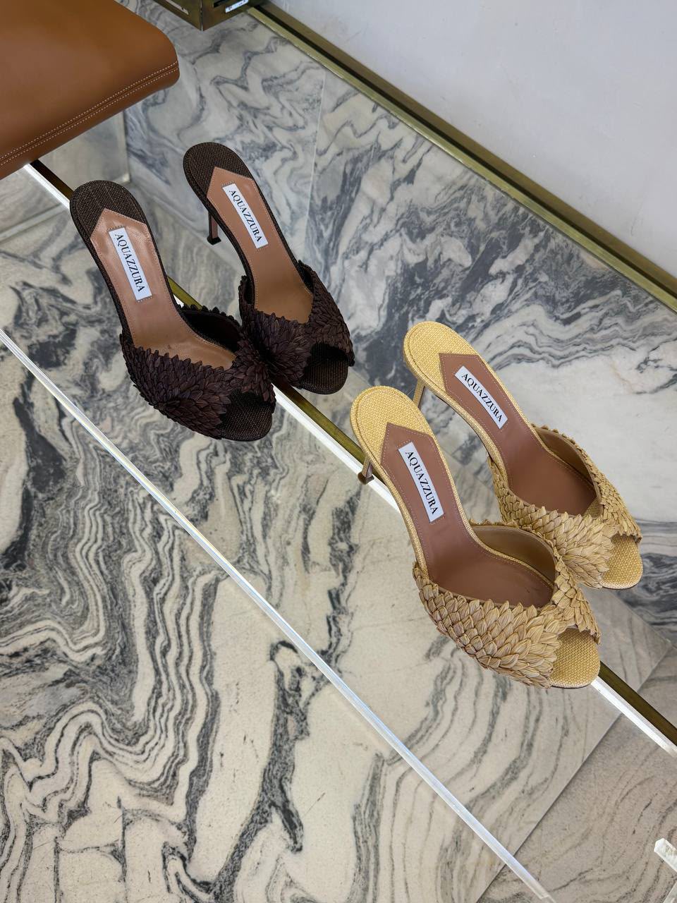 'Pina' Raffia Mules