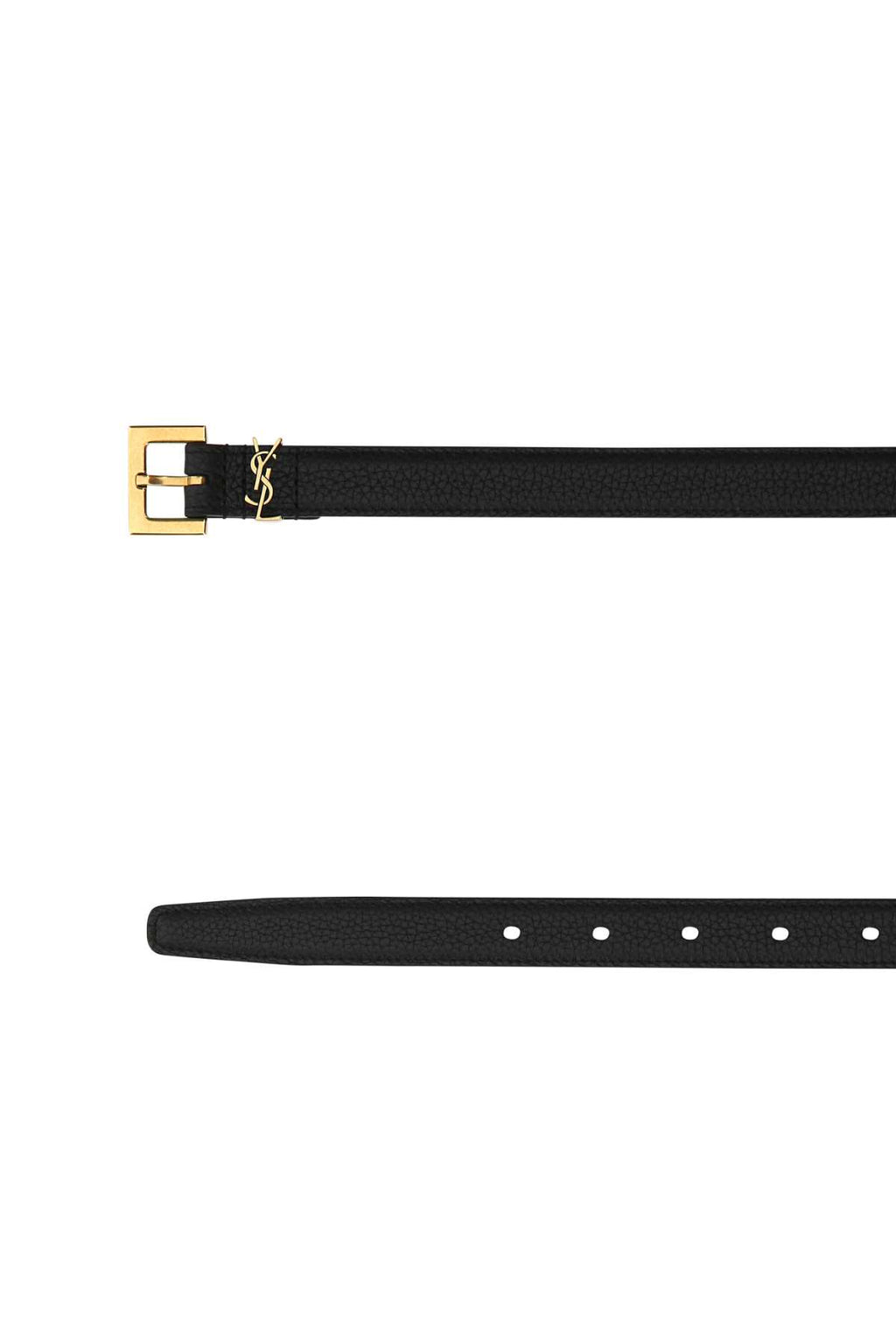 SAINT LAURENT CINTURA For Men Exterior: 100% Leather Finishing: Antiqued golden metal
