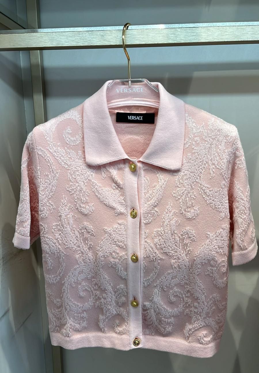 Barocco Jacquard Knit Polo Shirt