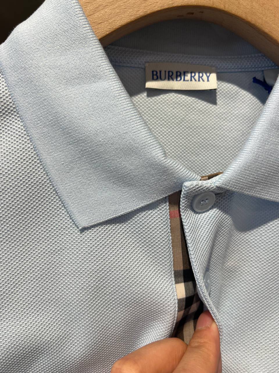 Check Placket Cotton Piqué Polo Shirt