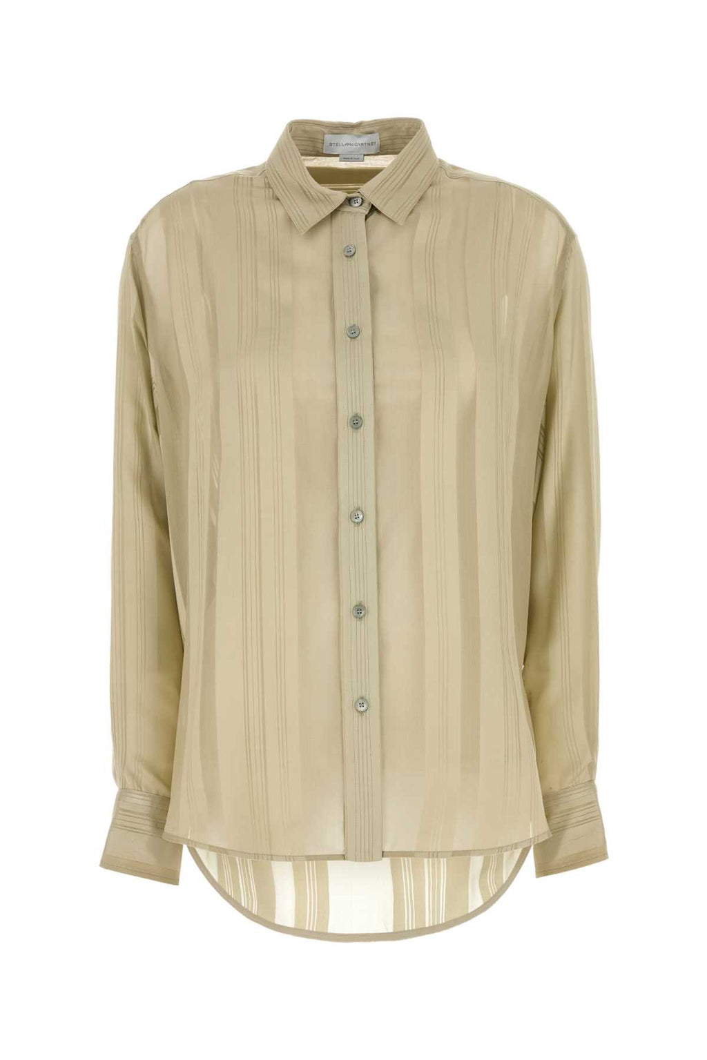 STELLA MCCARTNEY Sheer Spripe Oversized Shirt For Women Exterior: 100% Silk