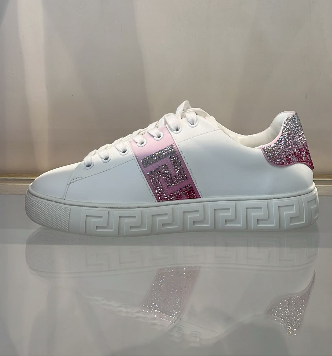 Greca Crystal Embellished Sneakers