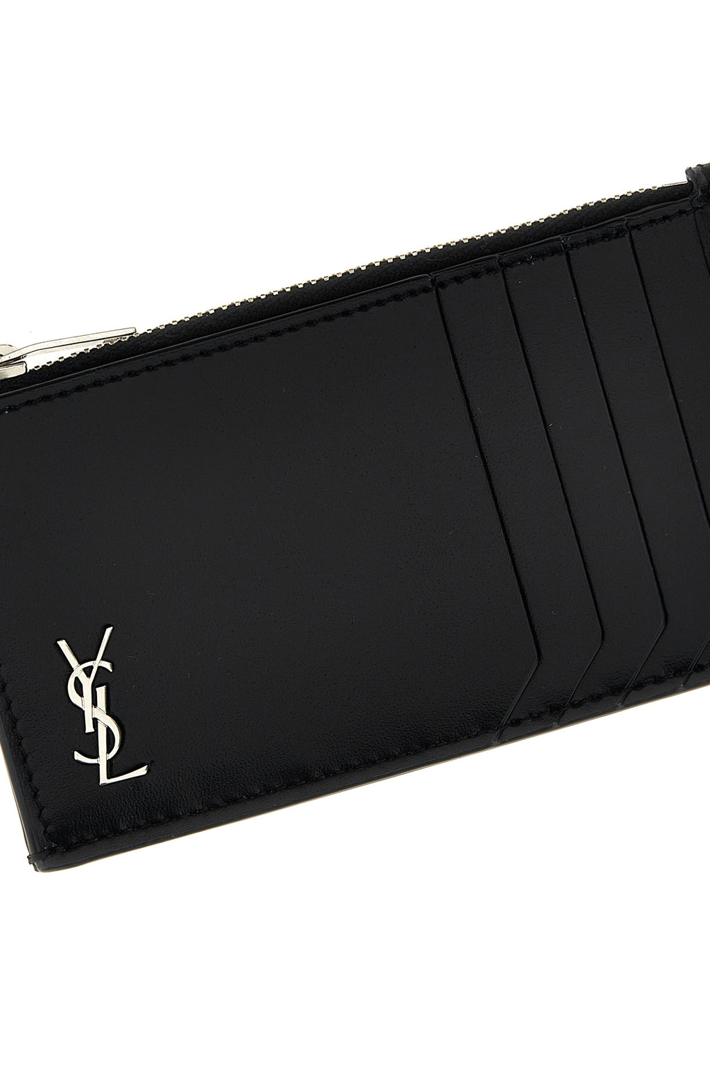 SAINT LAURENT 'Tiny monogram' cardholder For Men 100%calf leather(Bos Taurus)