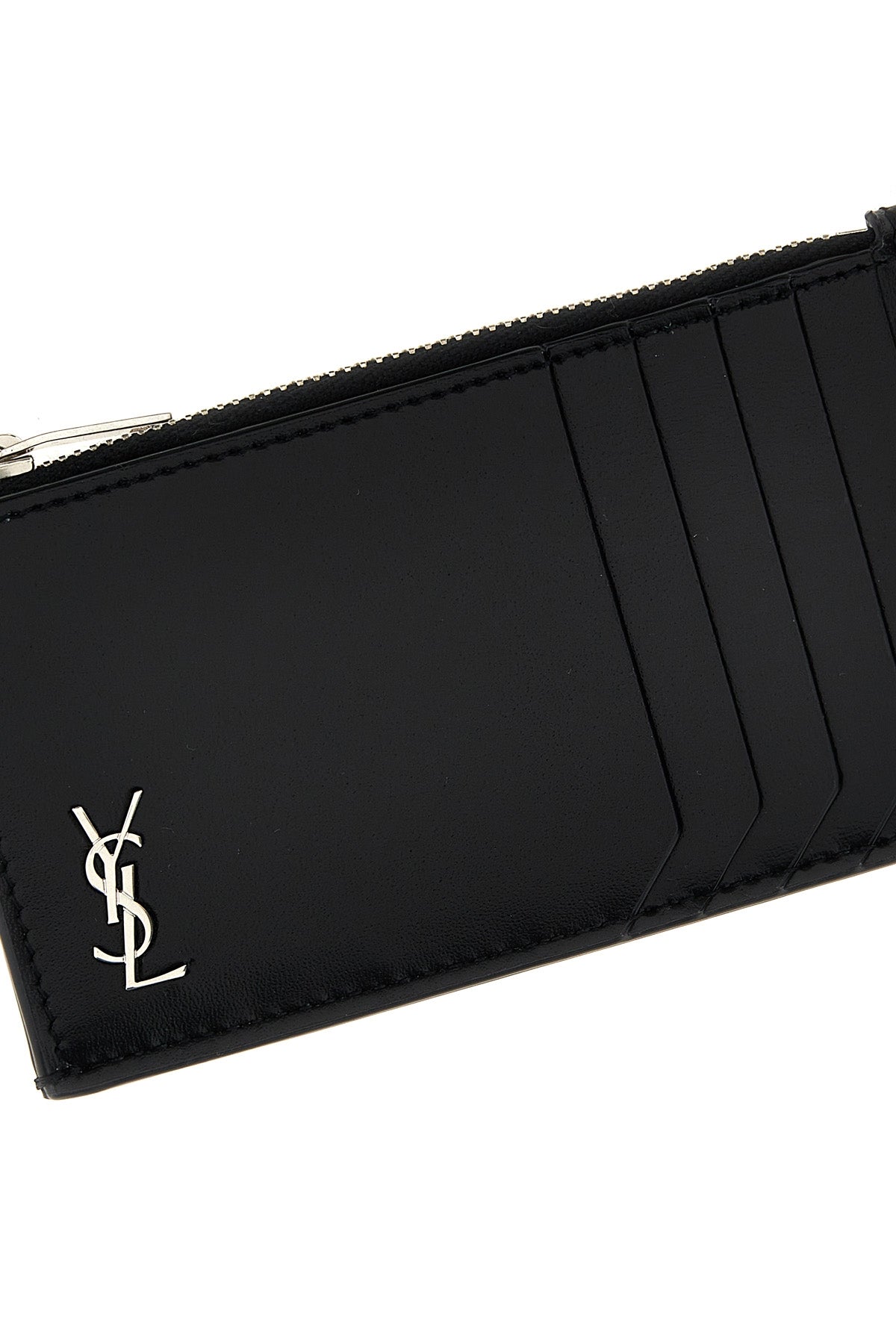 SAINT LAURENT 'Tiny monogram' cardholder For Men 100%calf leather(Bos Taurus)
