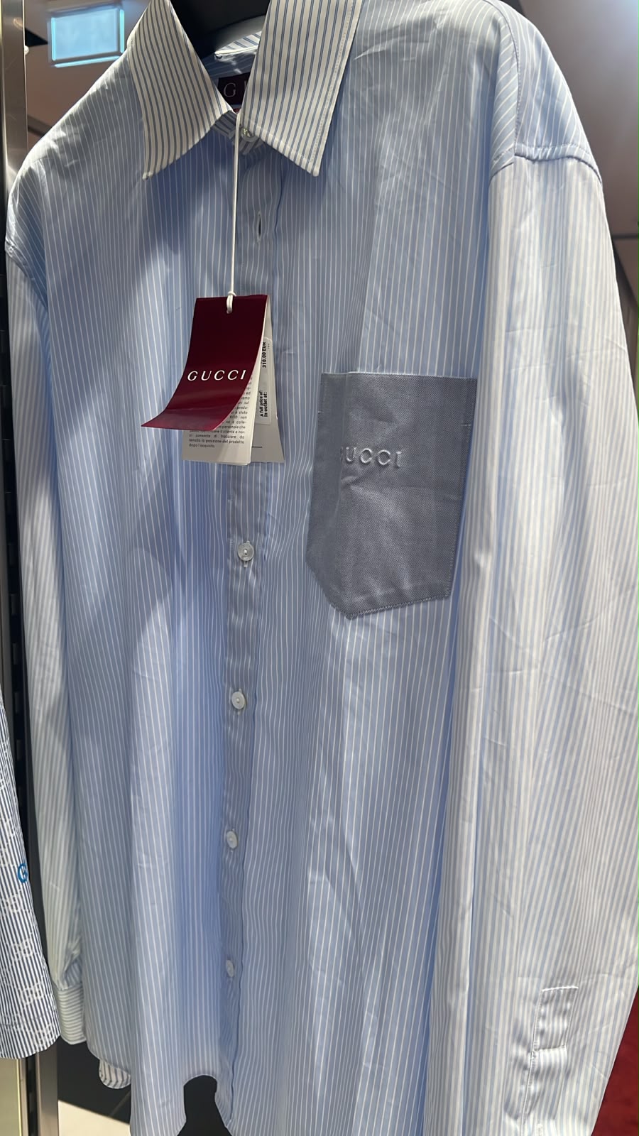 Striped Cotton Shirt with Contrast Pocket