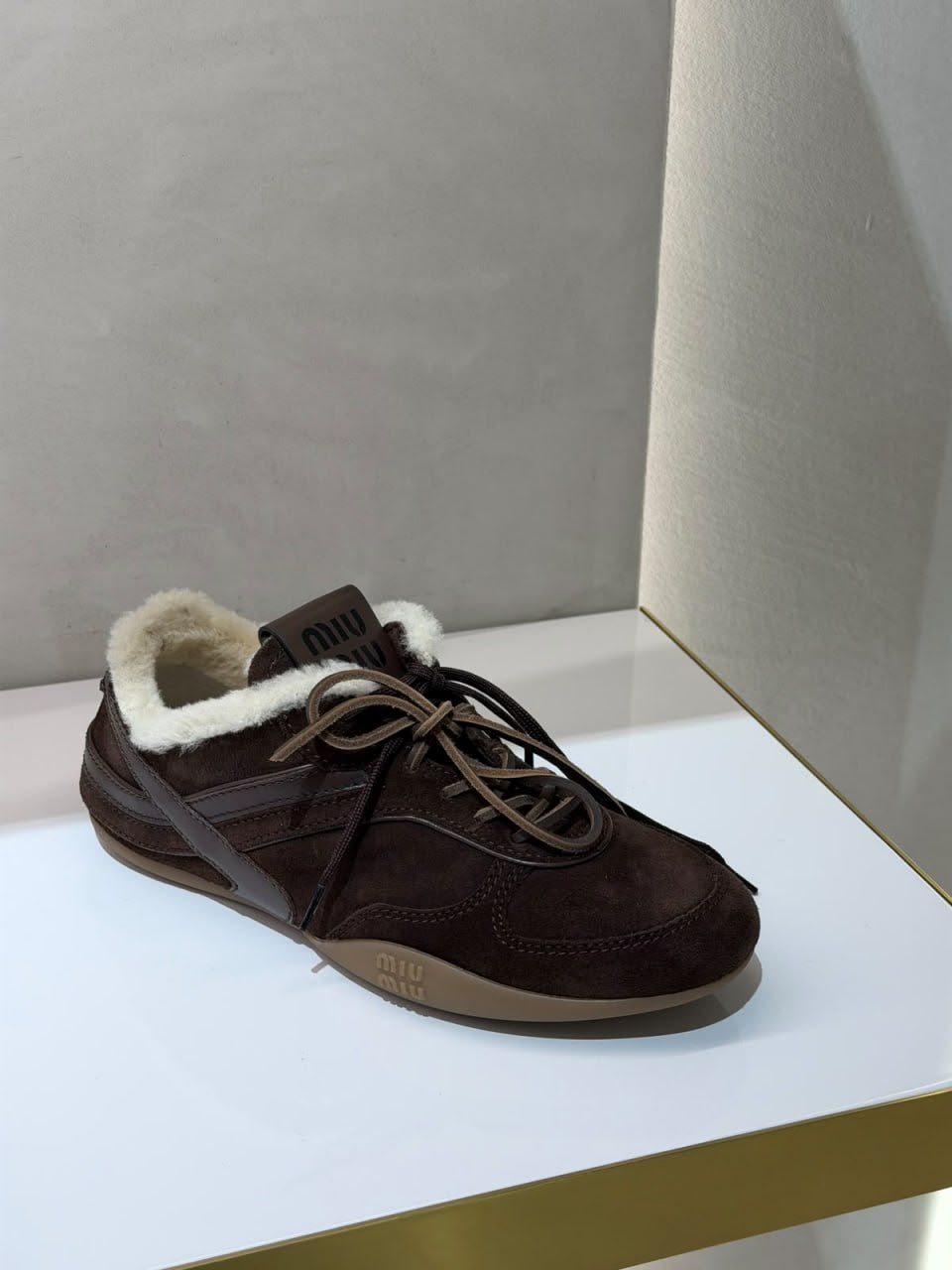 Leather loafers with logo