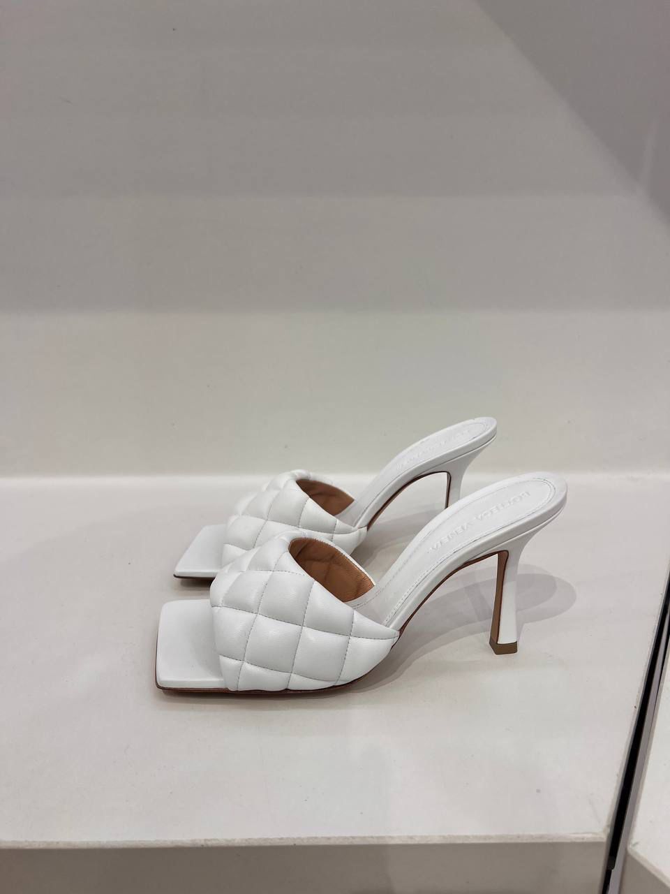 Quilted Square-Toe Slide Sandals