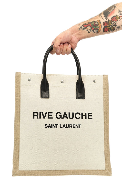 SAINT LAURENT 'Rive Gauche North/South' shopping bag For Men 50% cotton 50% linen