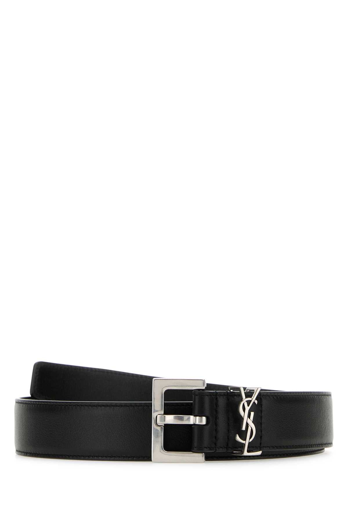SAINT LAURENT YSL CINTURA For Women Exterior: 100% Calf Finishing: Silver metal