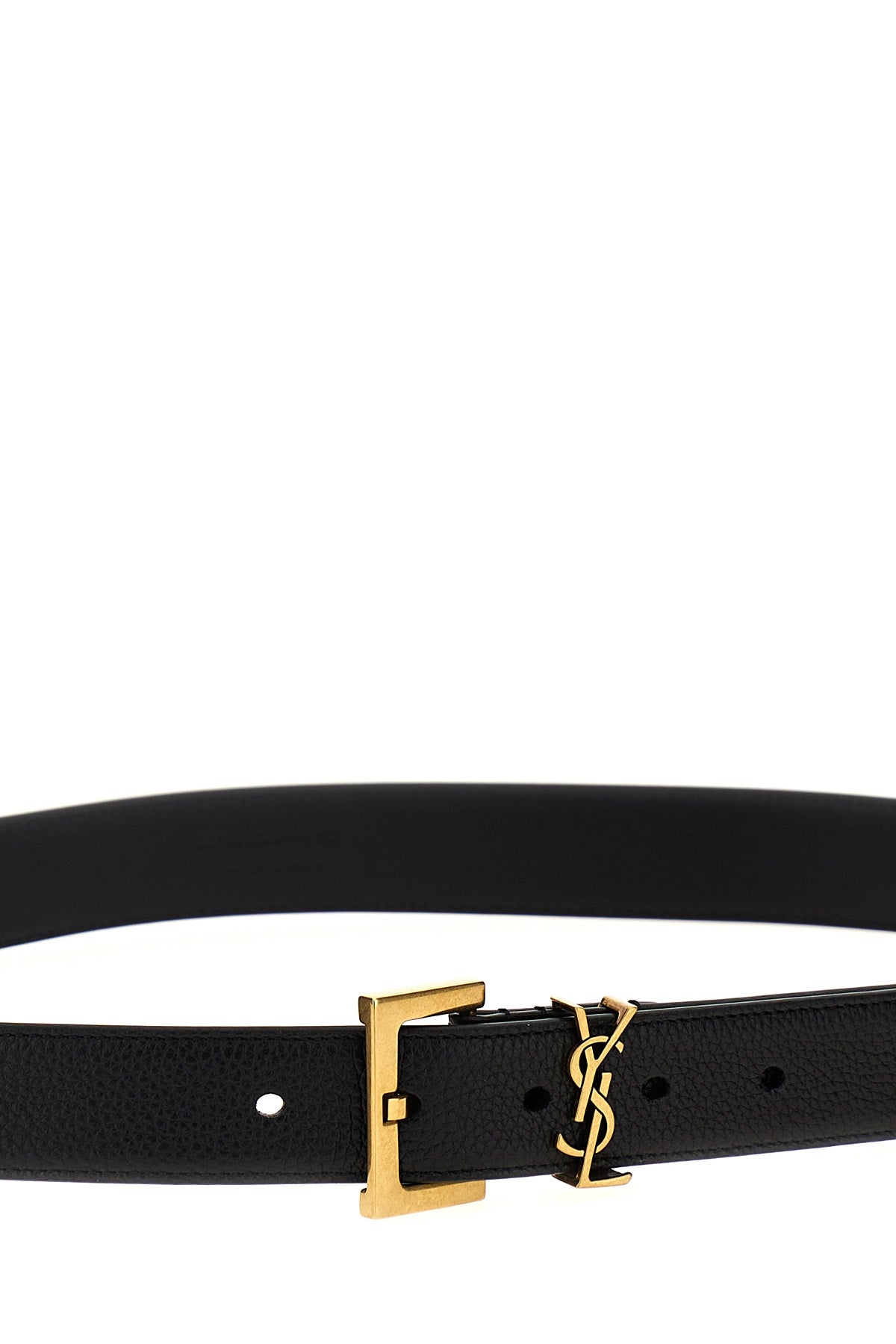 SAINT LAURENT 'Cassandre' belt For Men 100% calfskin leather