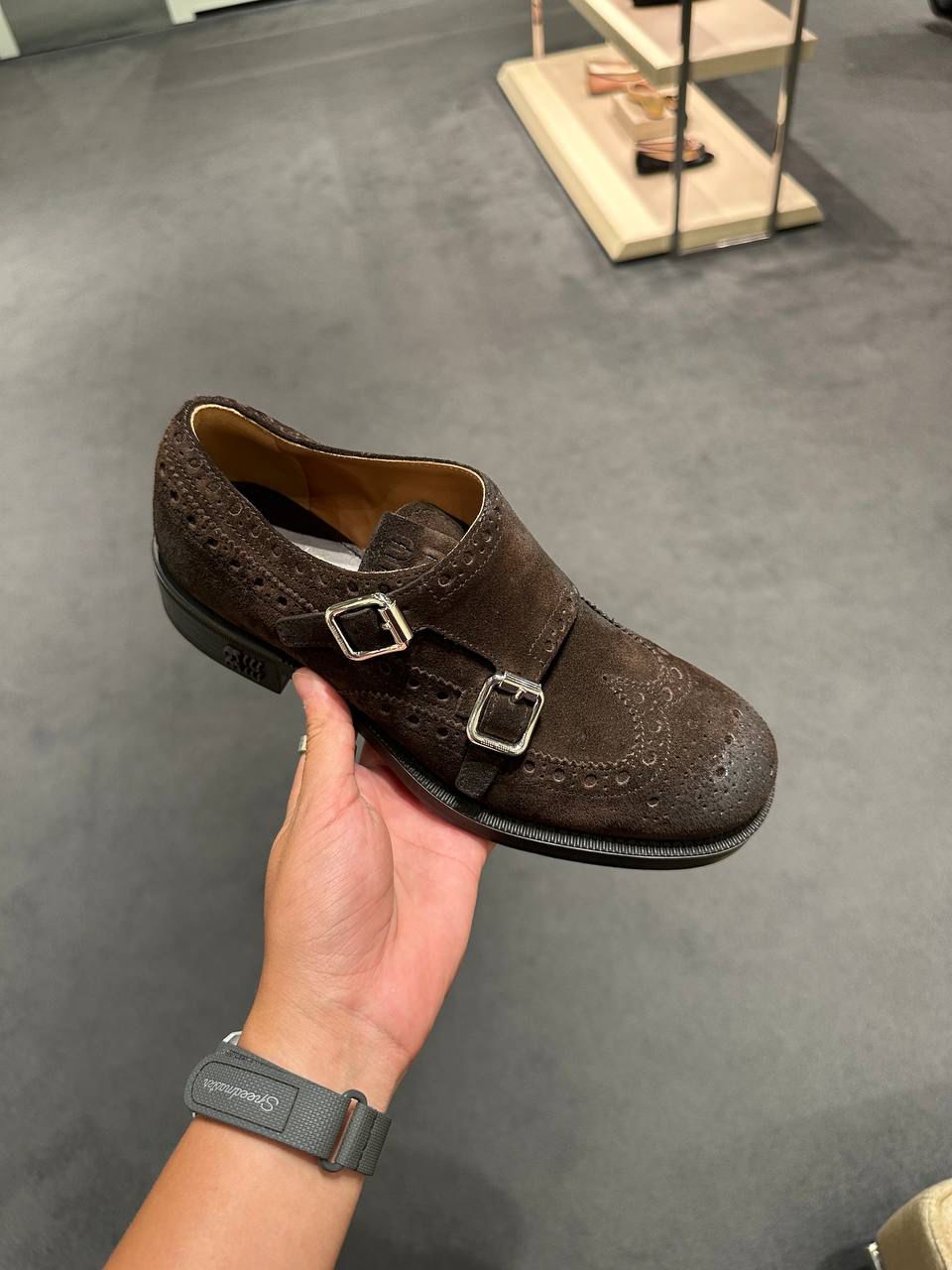 Double Monk Strap Brogue Shoes