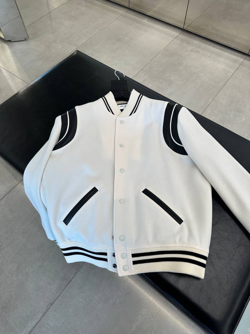 Teddy Jacket in Wool and Leather