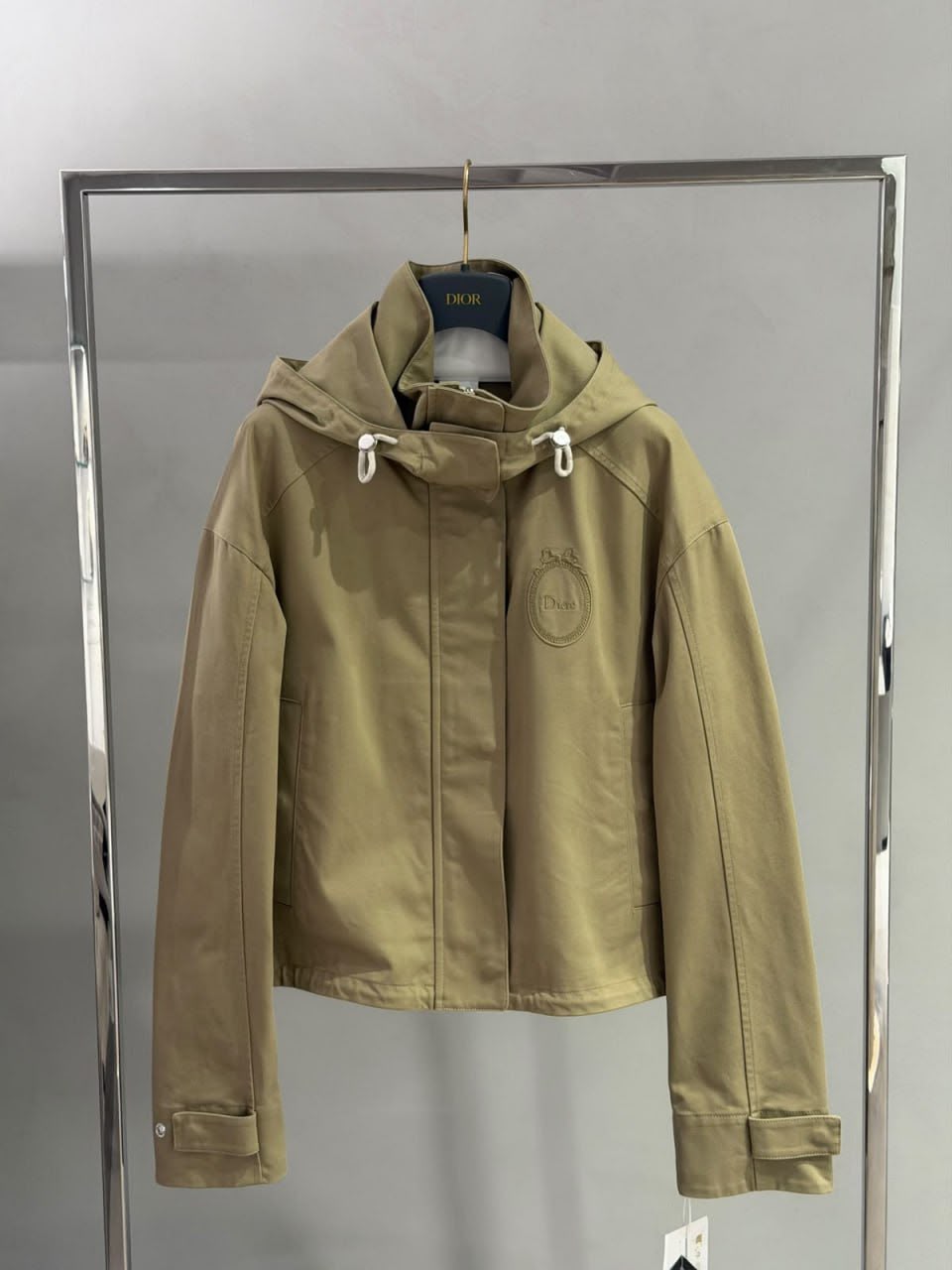 Hooded Jacket with Oval Logo Embroidery