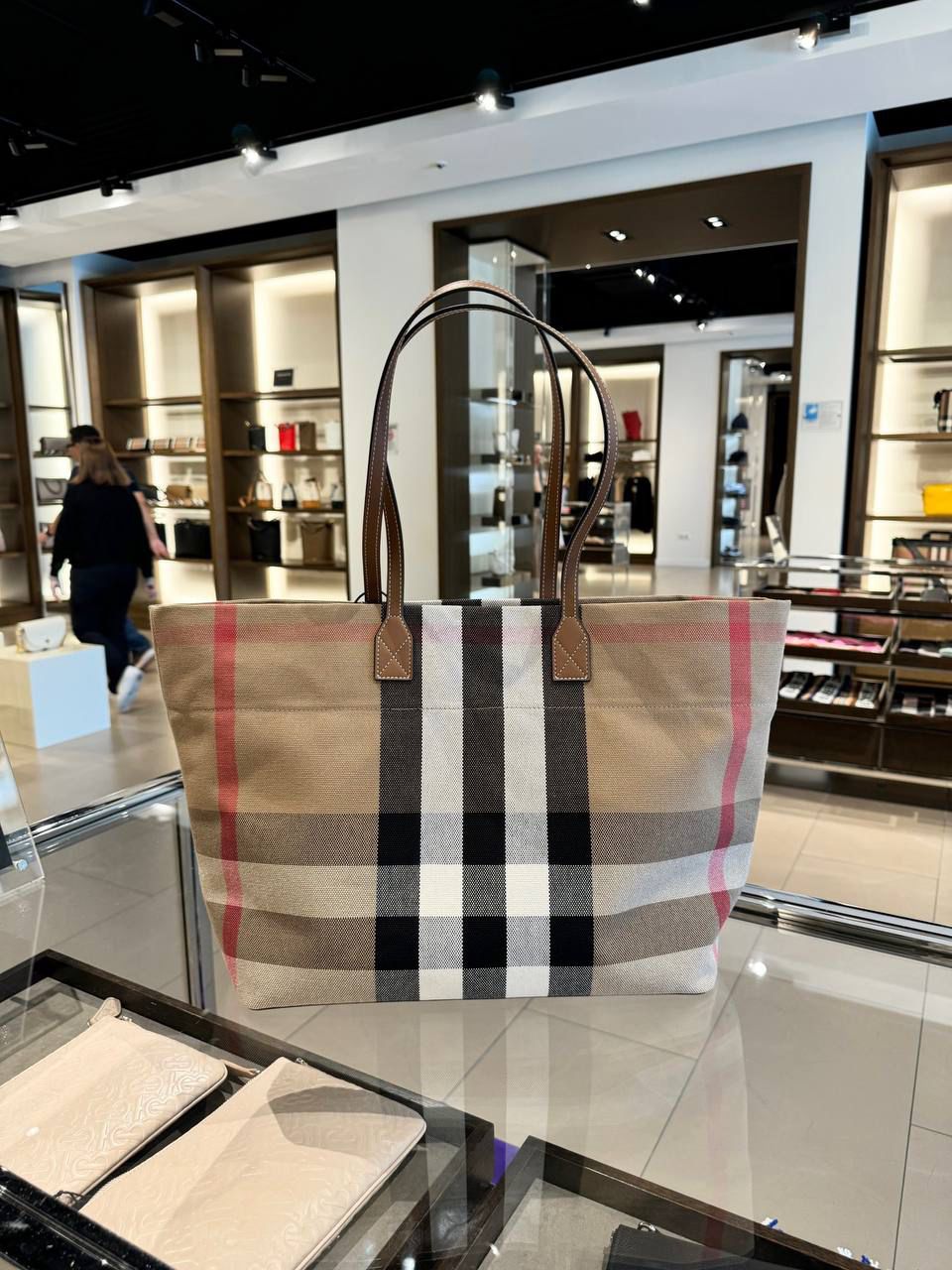 Medium Check Canvas Tote Bag