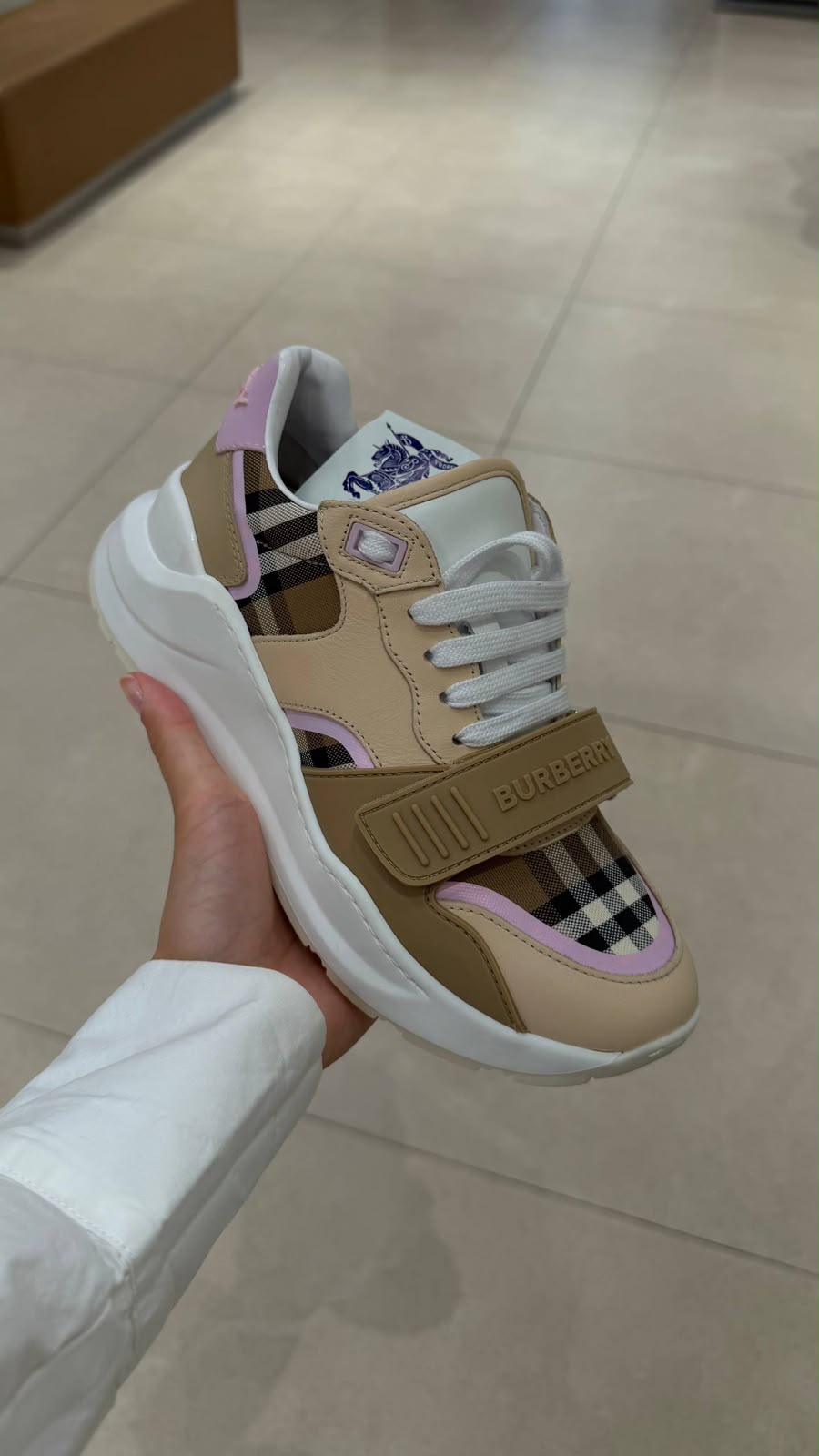 Vintage Check Cotton Sneakers
