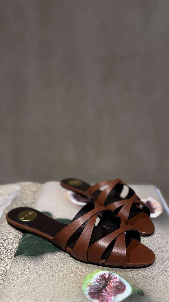 Crisscross Strap Flat Sandals