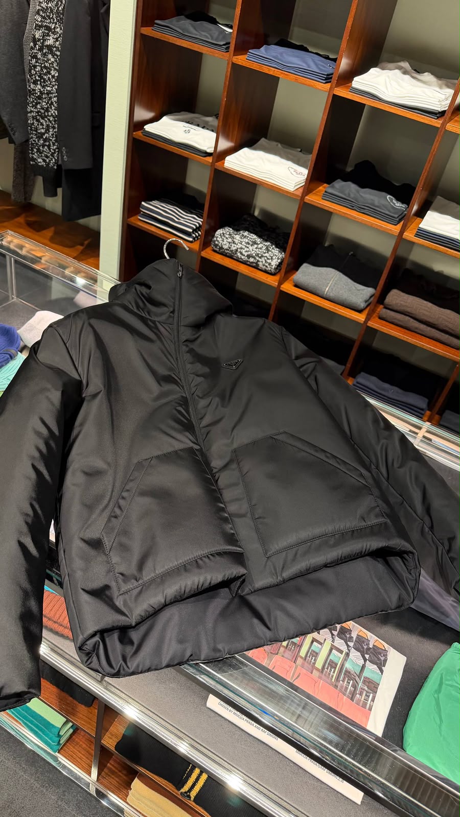 Re-Nylon hooded puffer jacket