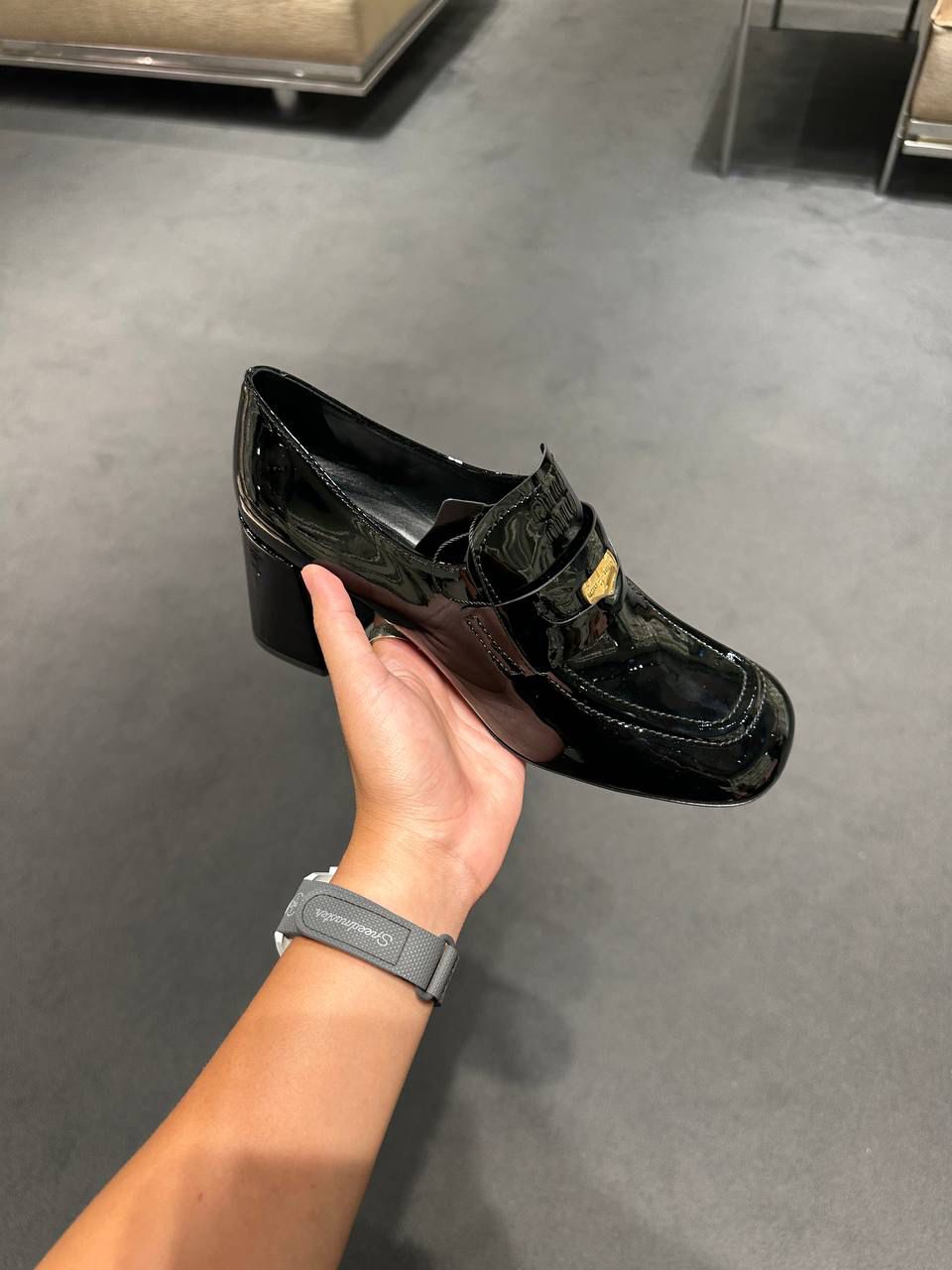 Patent Leather Heeled Loafers