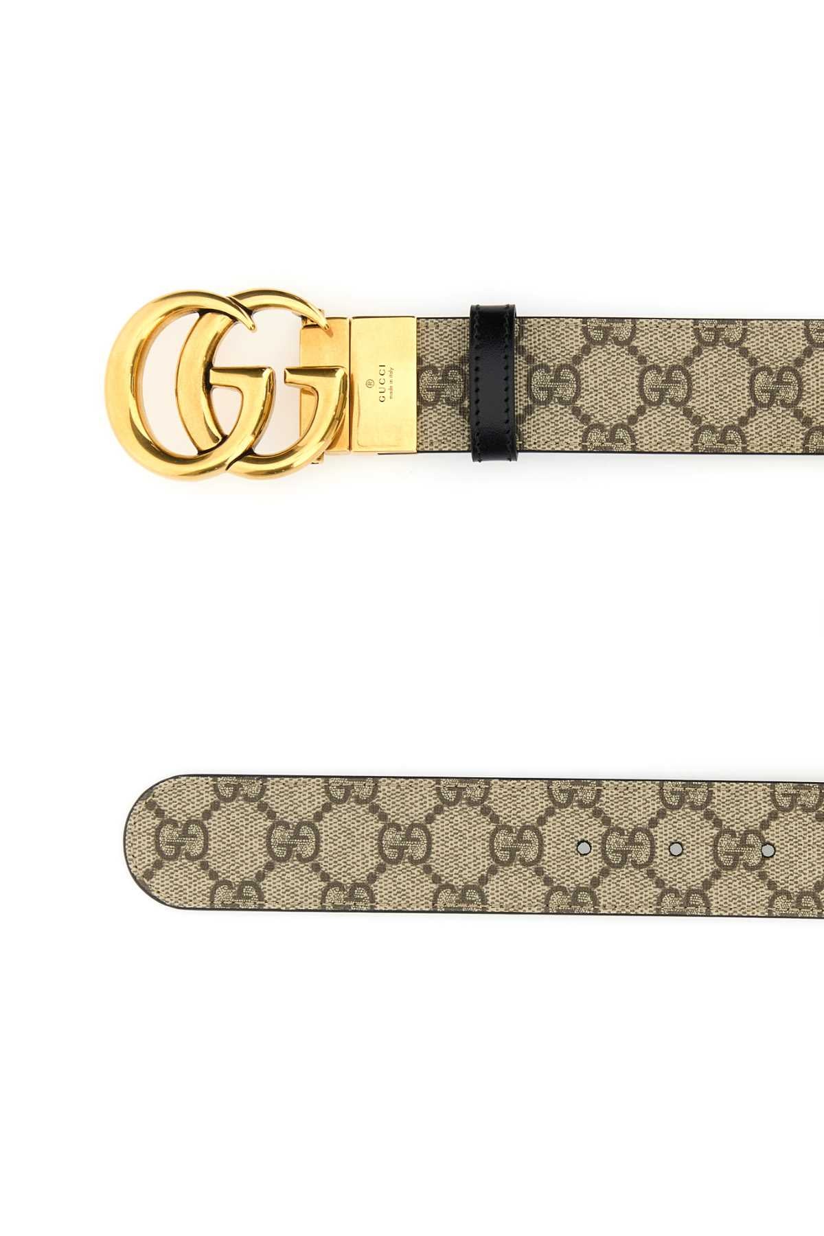 GUCCI WBELT REV W37 T.GG SUPREME/PLU For Women T 60% POLYURETHANE T 20% POLYESTER T 20% COTTONCALF SKIN