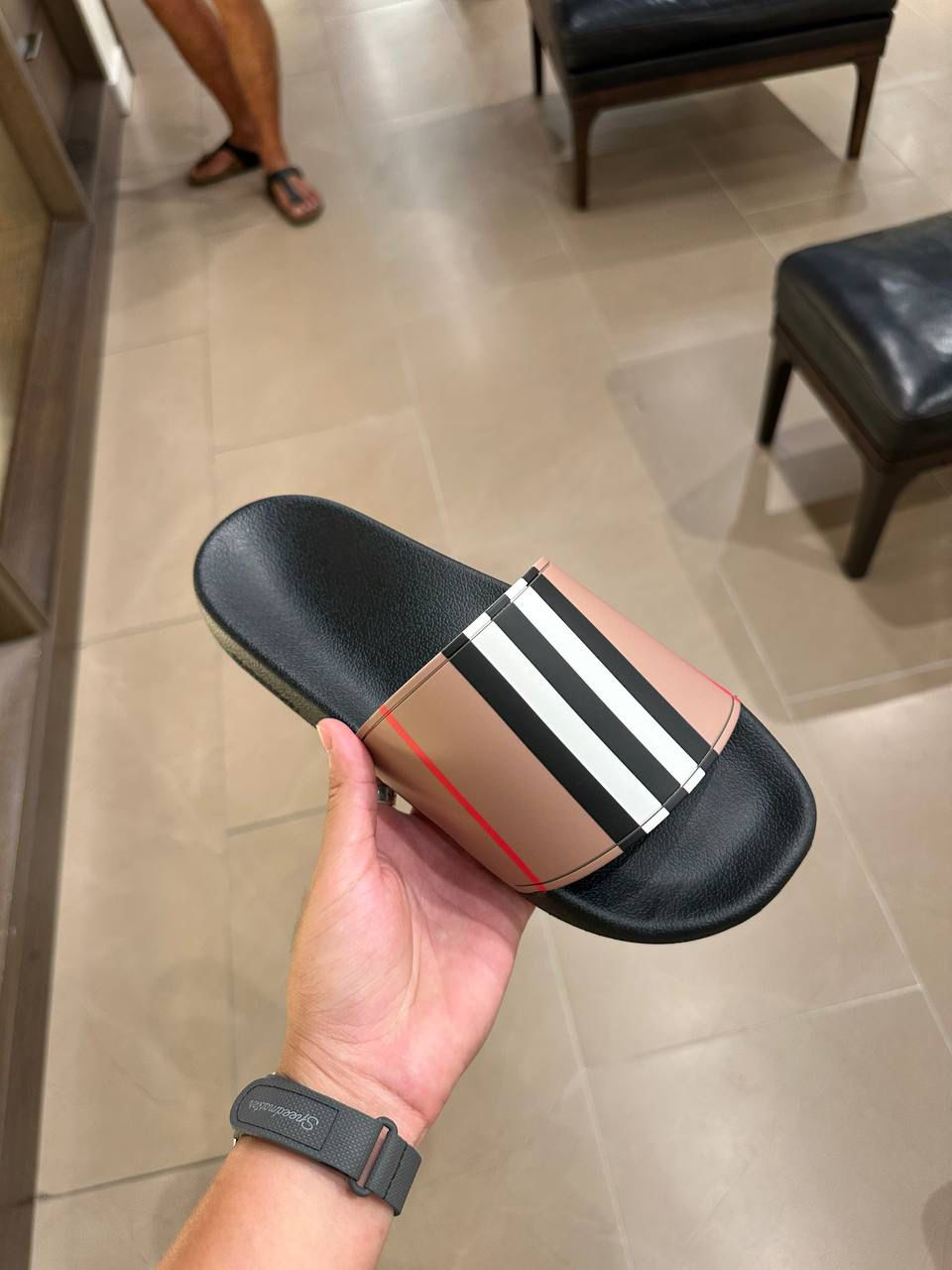 Icon Stripe Slide Sandals