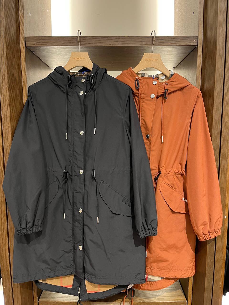 Check-Lined Hooded Parka