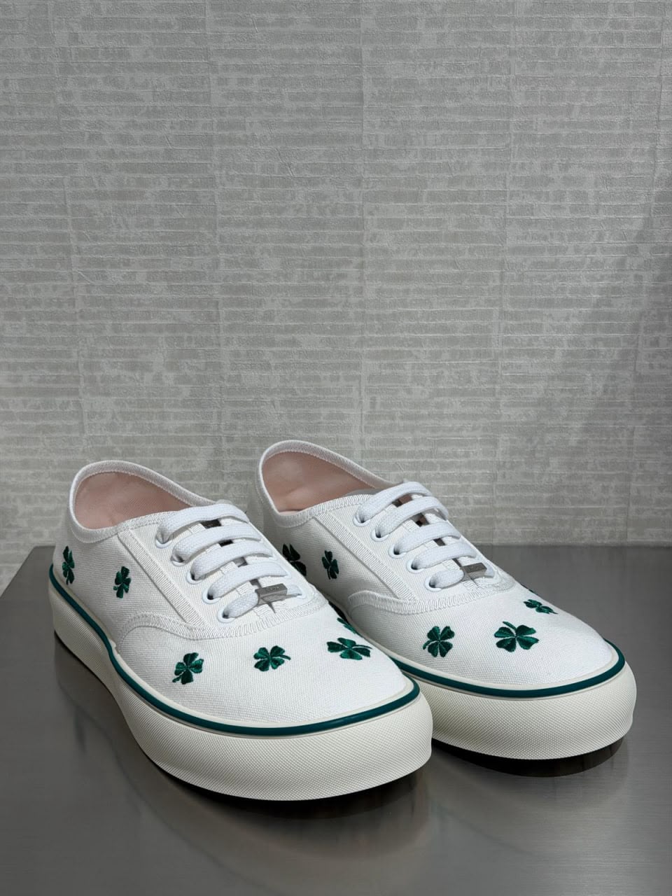 Clover Embroidered Canvas Sneakers