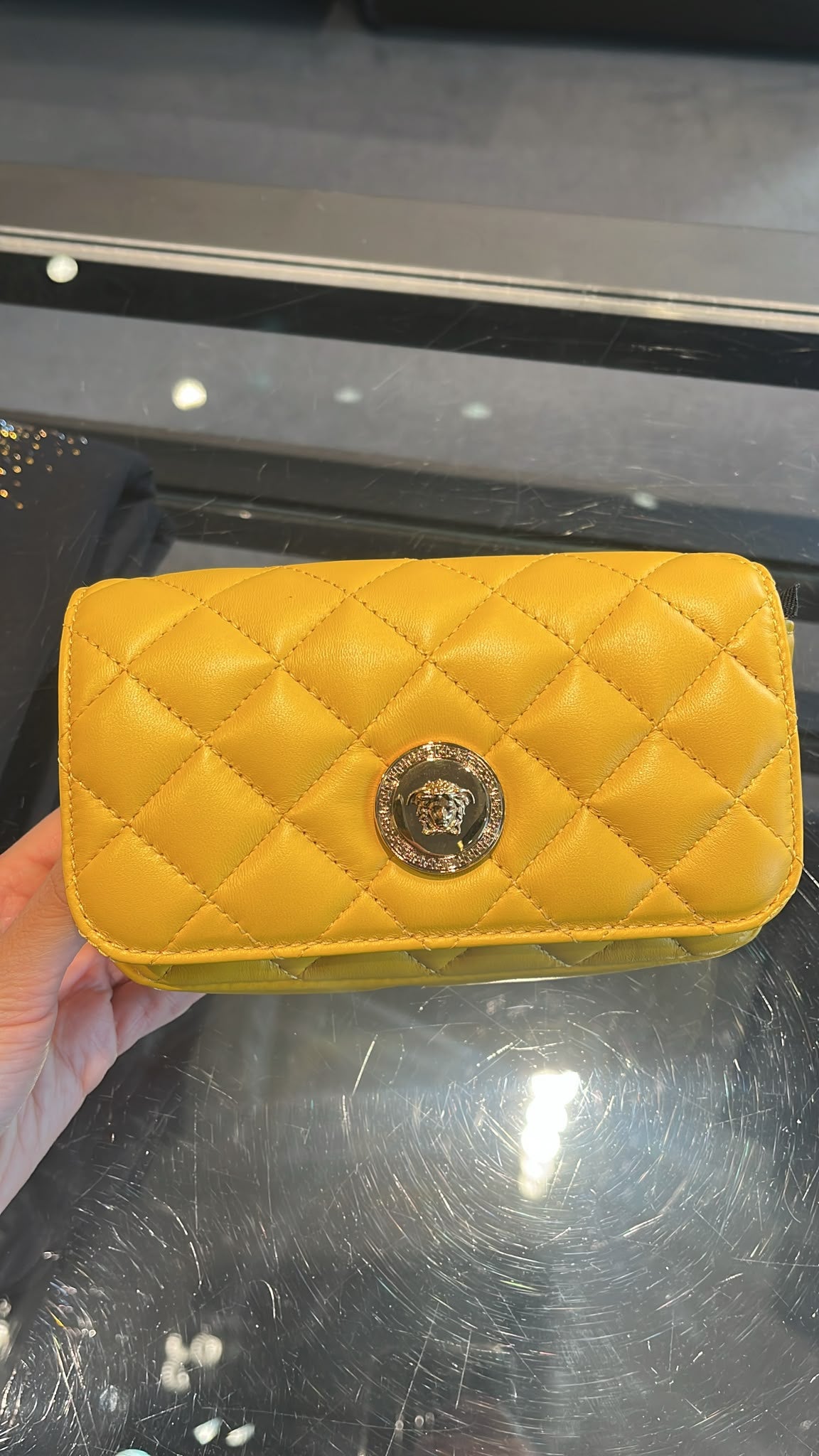 Quilted Leather Wallet on Chain