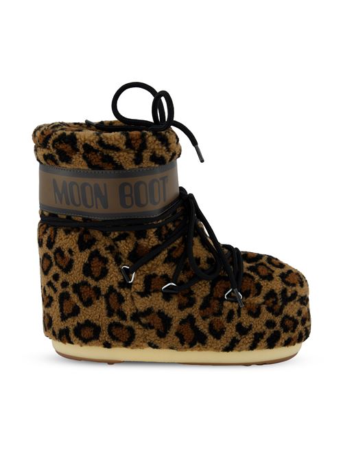 Stivale invernale Icon Low in teddy con stampa leopardata
