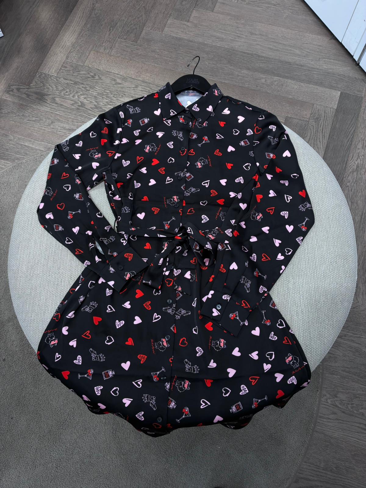 Karl Lagerfeld Heart Print Shirt Dress