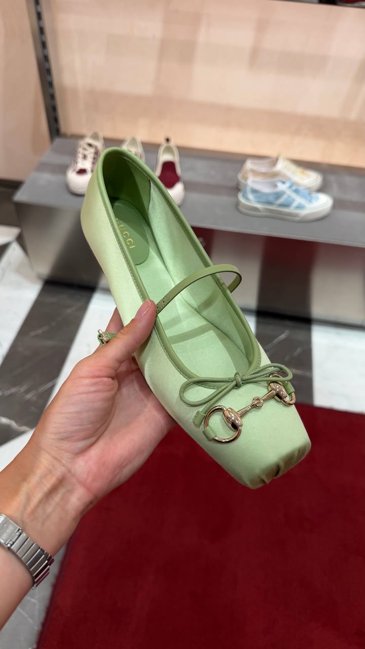 Horsebit Satin Ballet Flat
