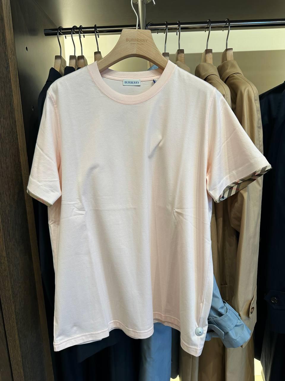 Vintage Check Cuff Cotton T-shirt