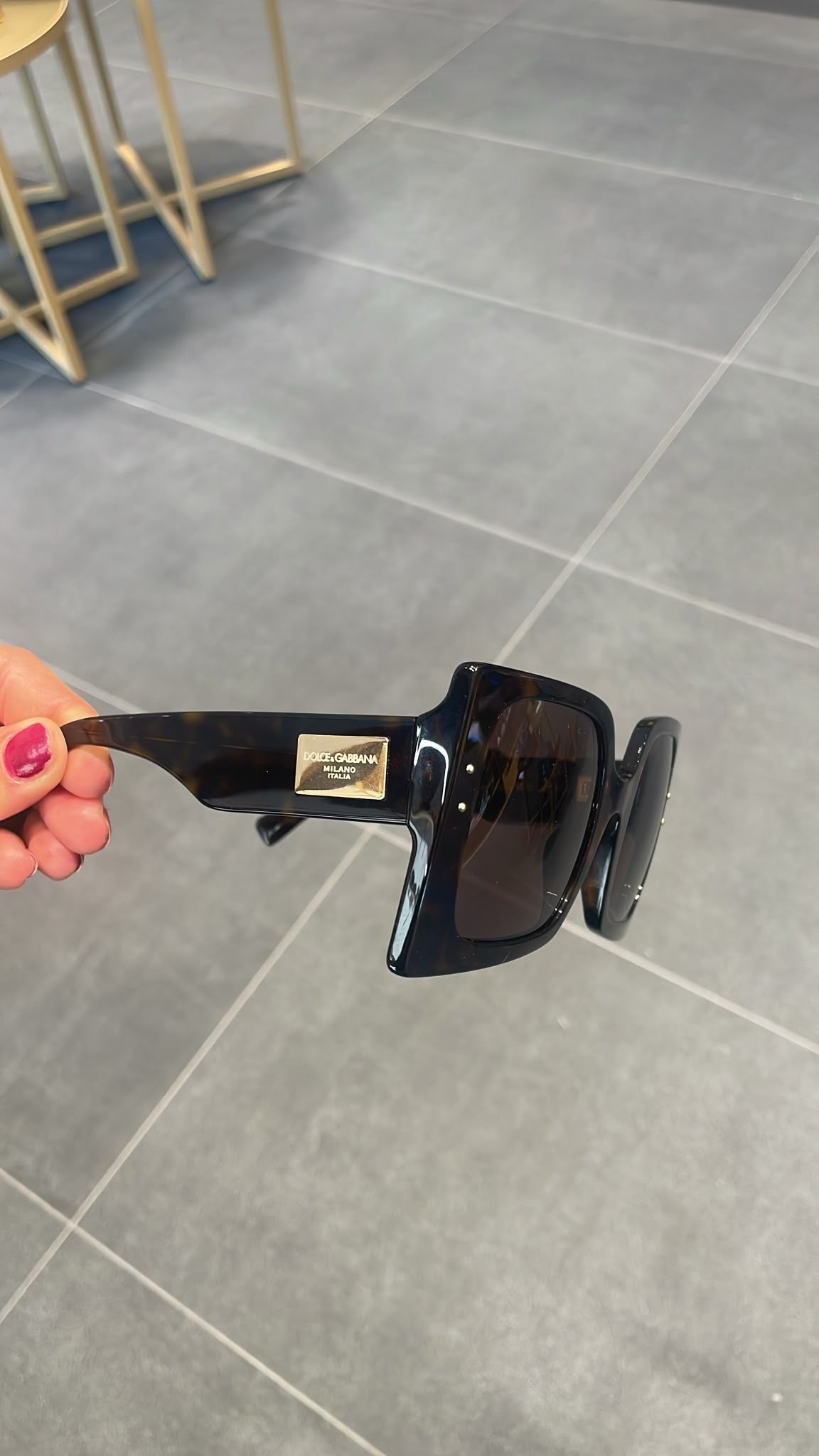 Square-Frame Tortoiseshell Sunglasses
