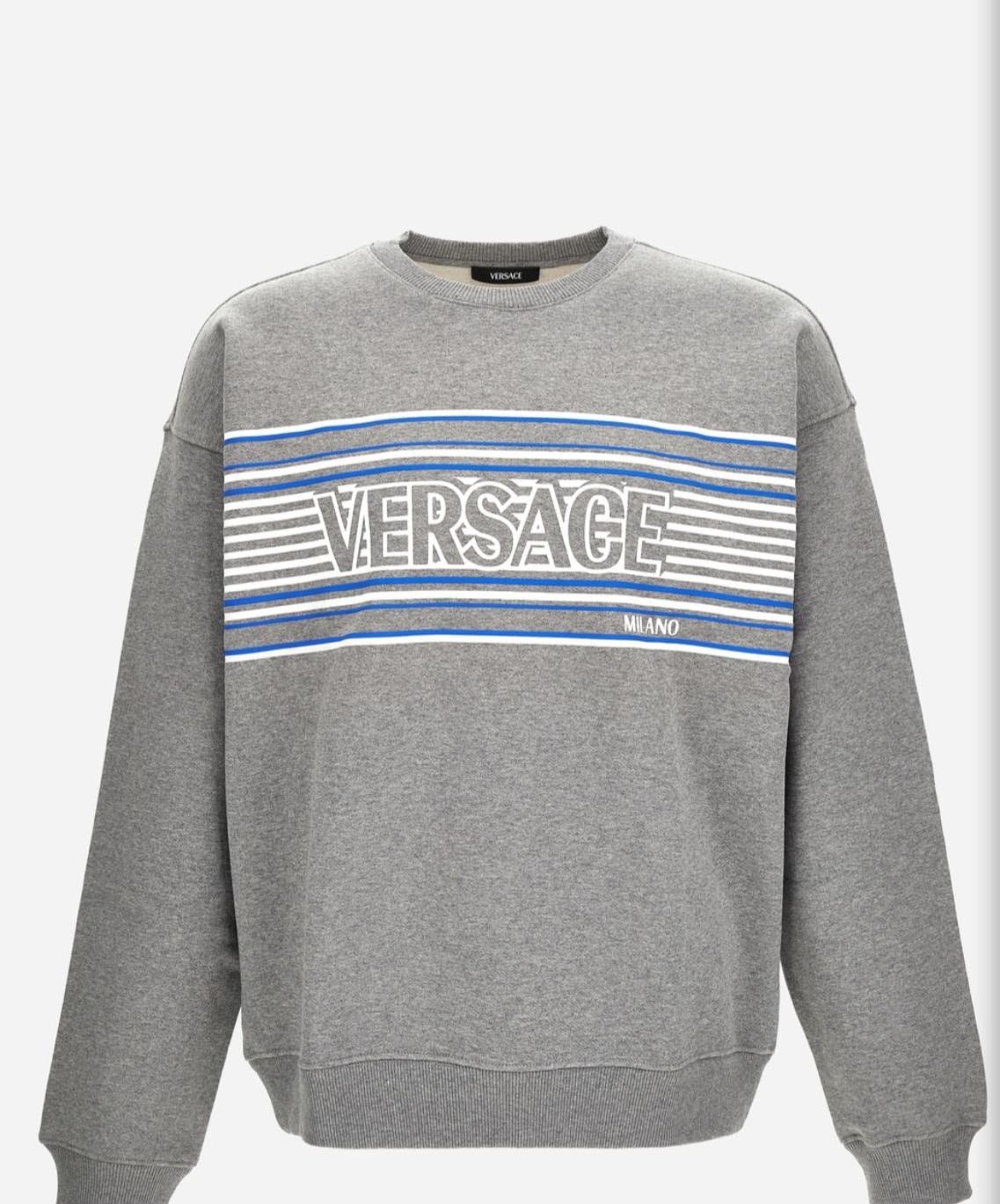 Logo-Print Striped Sweatshirt