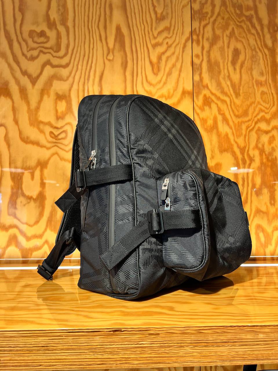 Check Nylon Backpack