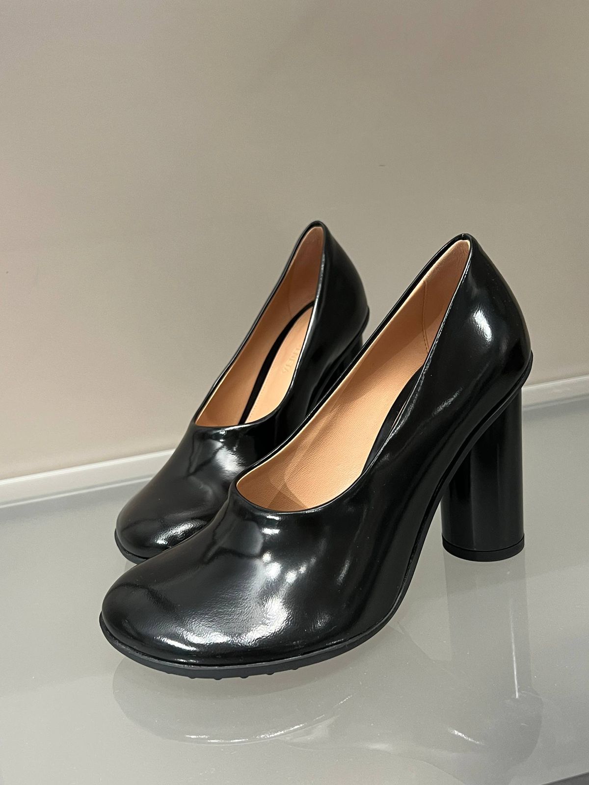 Patent Leather Block Heel Pumps