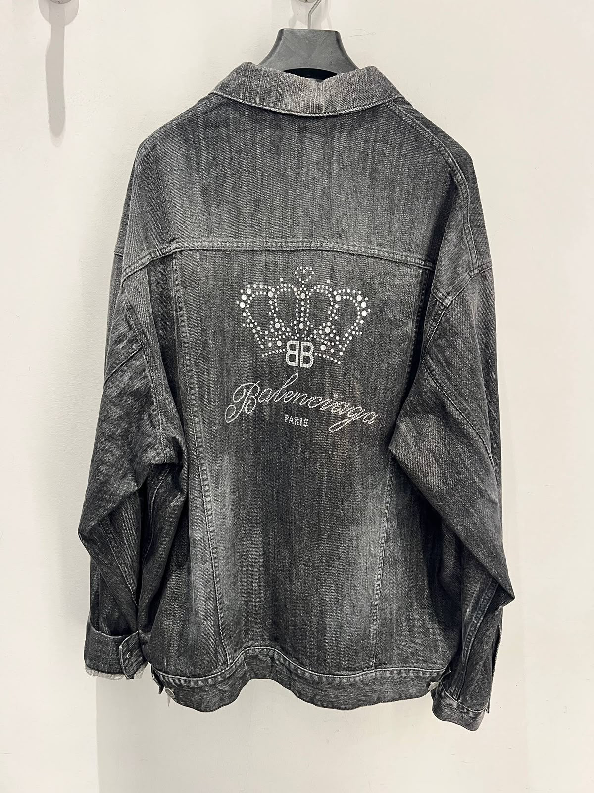 Crown Rhinestone Denim Jacket