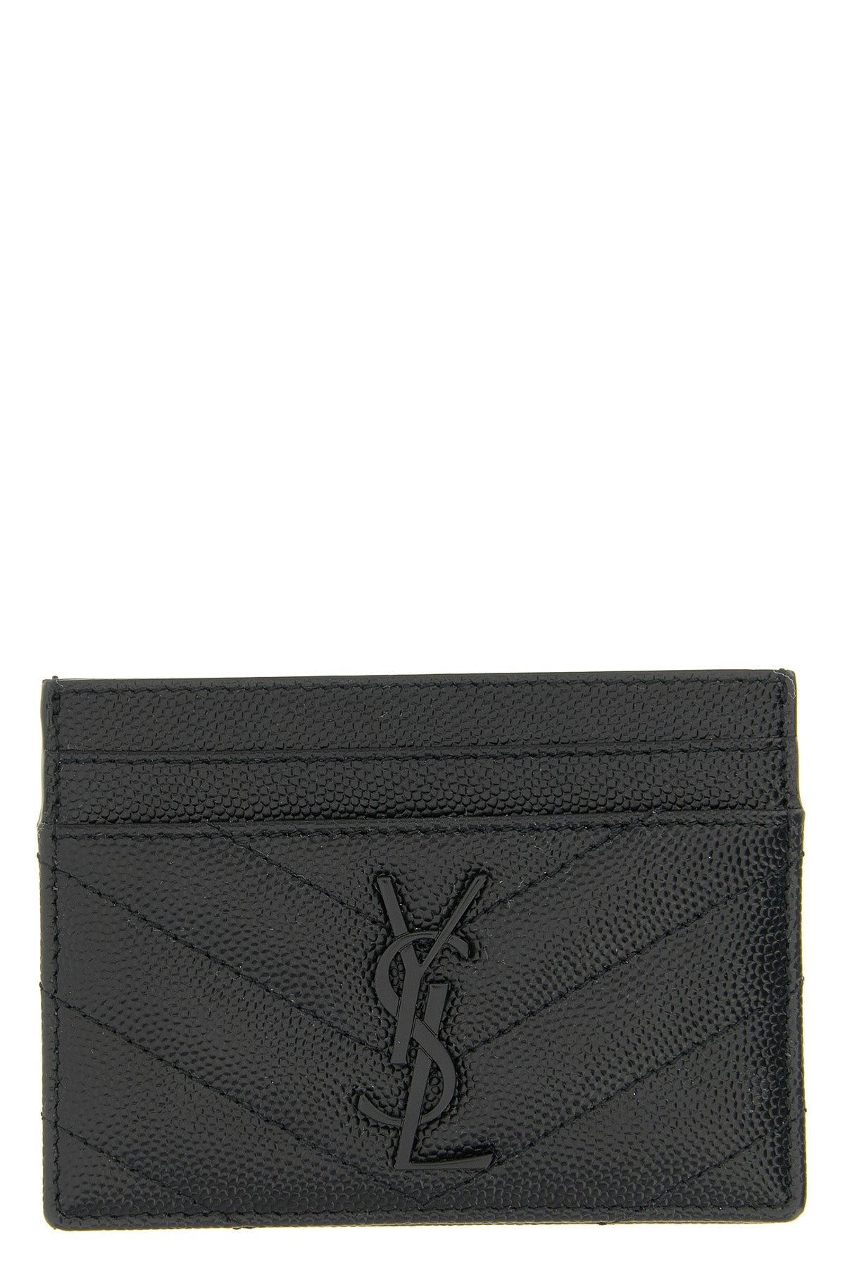 Logo matelassé card holder