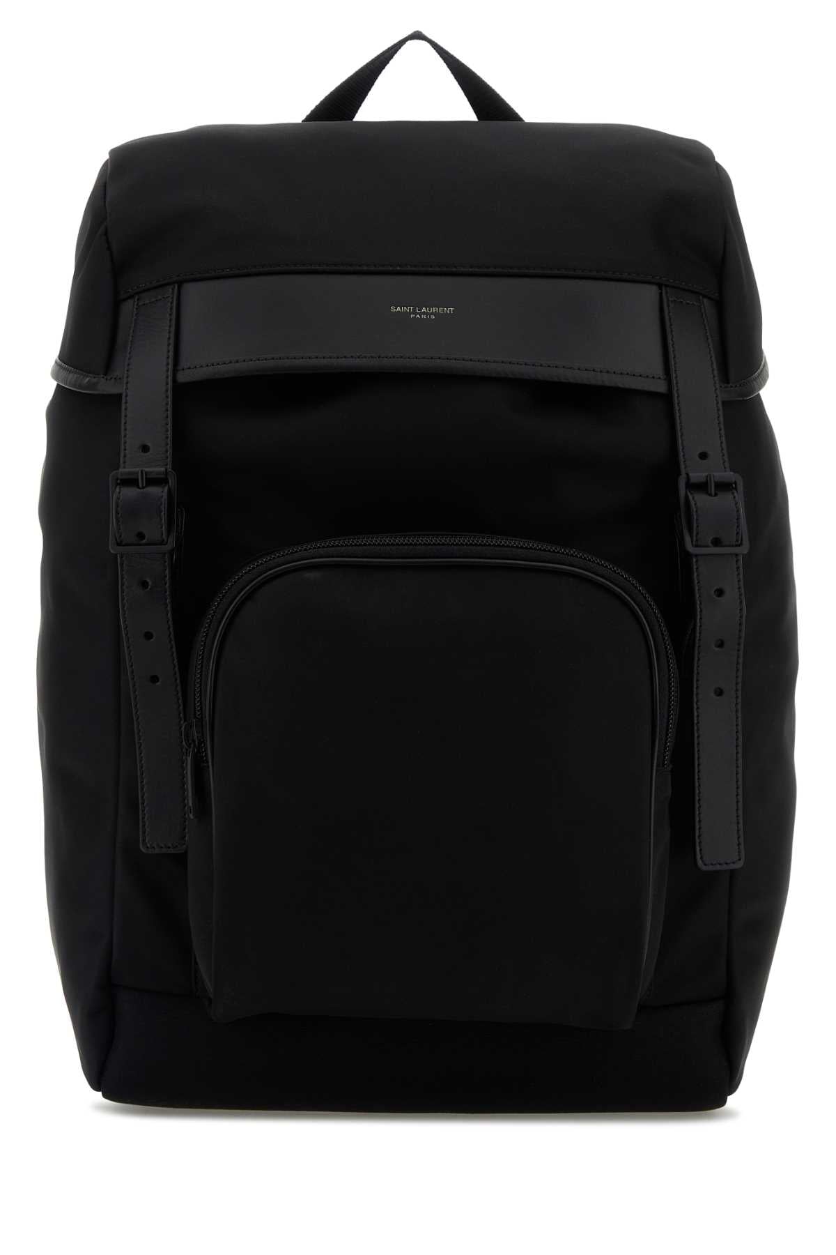 SAINT LAURENT YSL BV CITY BACKPACK Z_ZEUN For Men Exterior: 100% Fabric 100% Leather Lining: 100% Fabric Finishing: Enameled metal