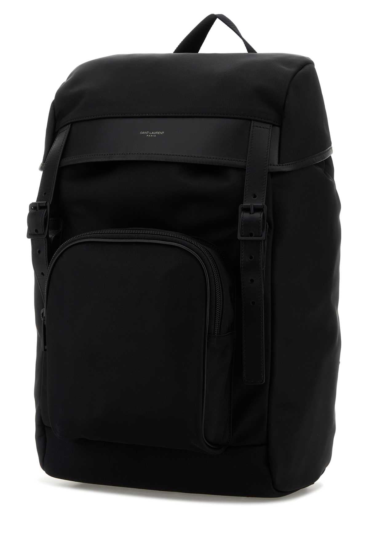 SAINT LAURENT YSL BV CITY BACKPACK Z_ZEUN For Men Exterior: 100% Fabric 100% Leather Lining: 100% Fabric Finishing: Enameled metal