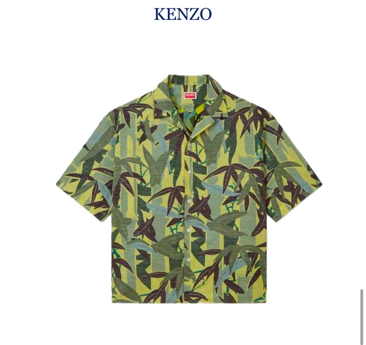Bamboo Print Camp Collar Shirt