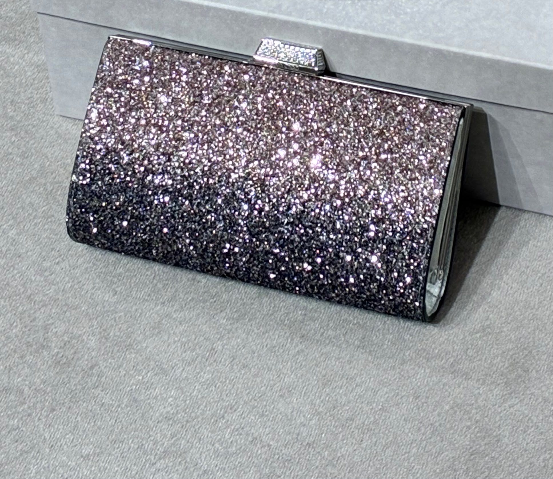 Glitter Ombré Hard-Shell Clutch