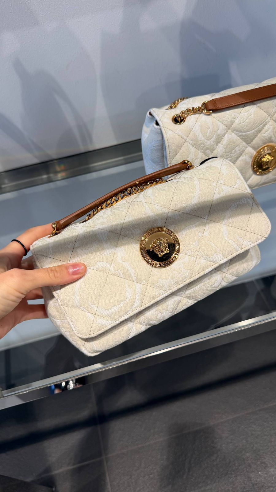 Versace Quilted Barocco Print Shoulder Bag