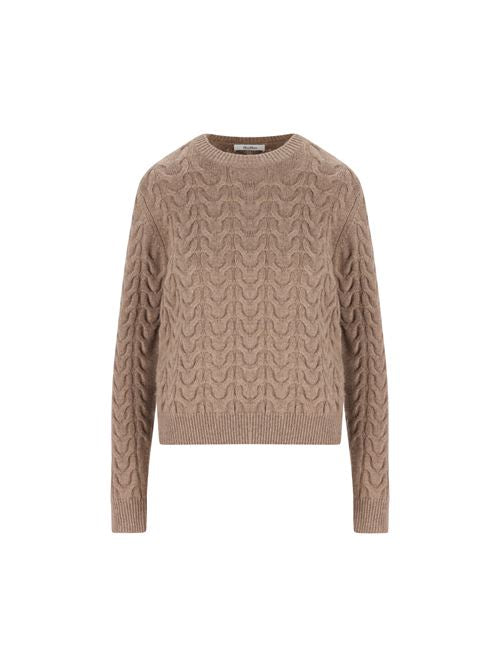 Pullover in puro cashmere con lavorazione treccia