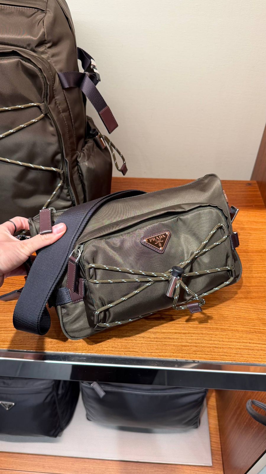 Prada Re-Nylon and Saffiano leather belt bag