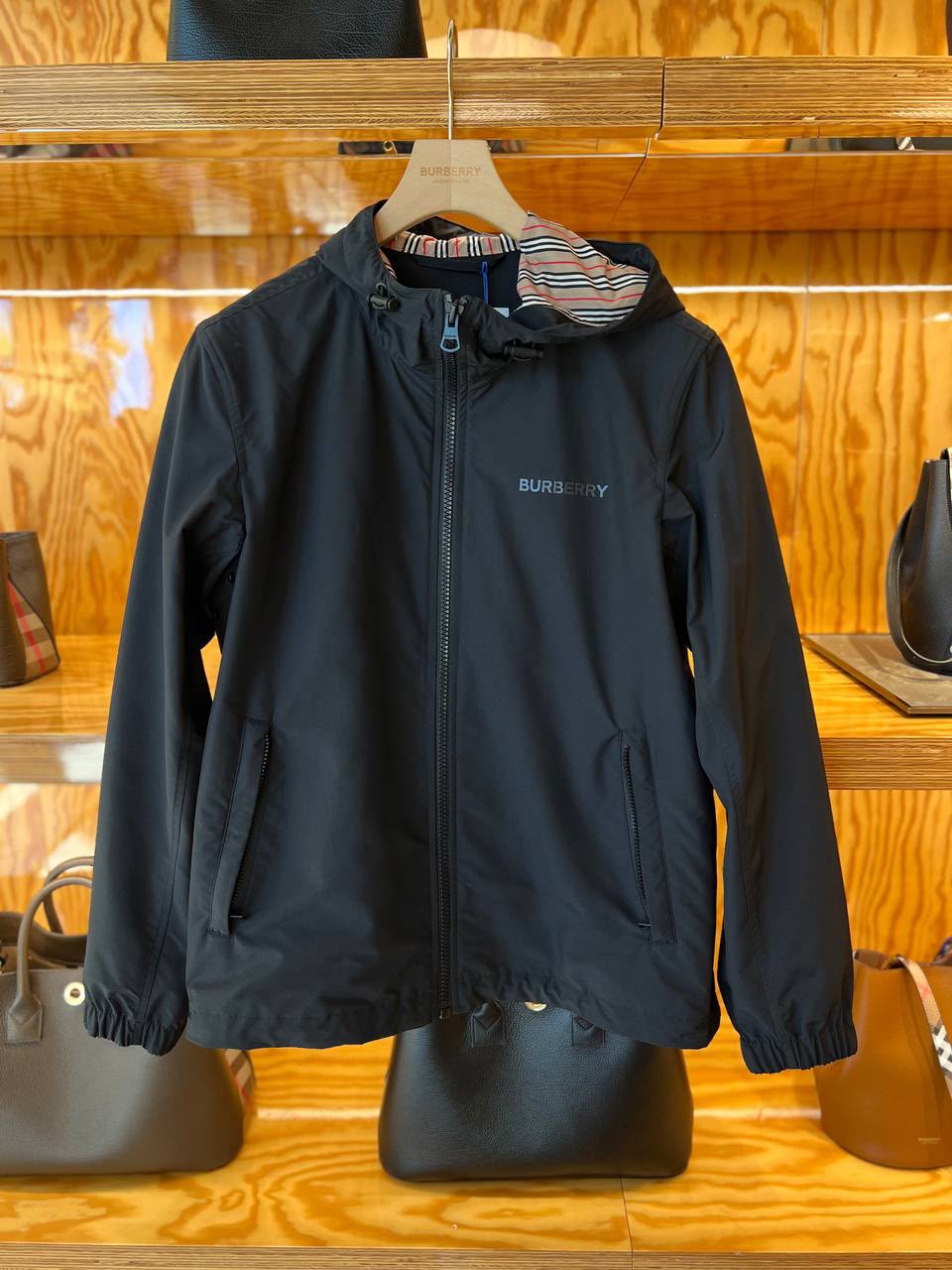 Logo Print Hooded Jacket