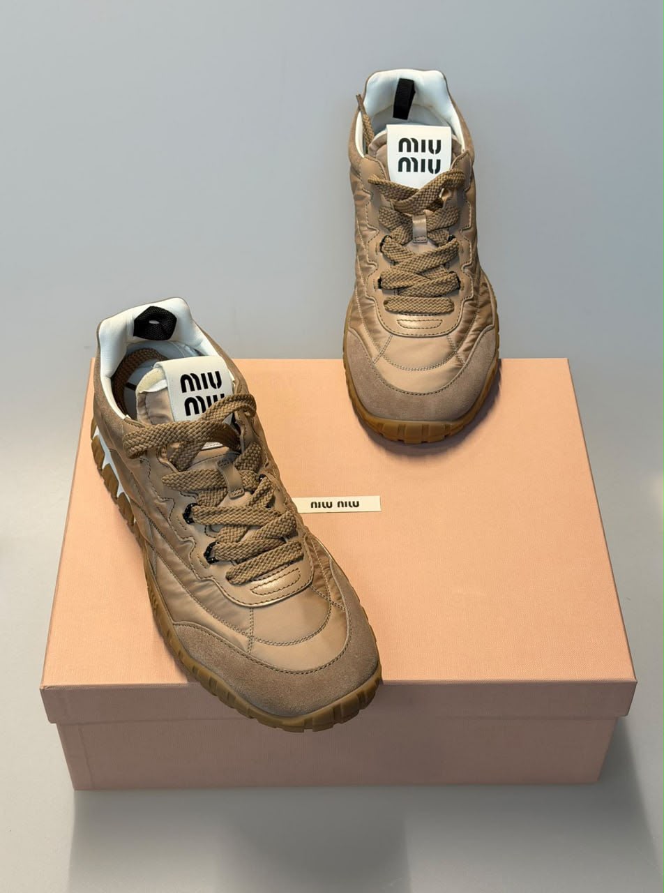Technical Fabric and Suede Sneakers