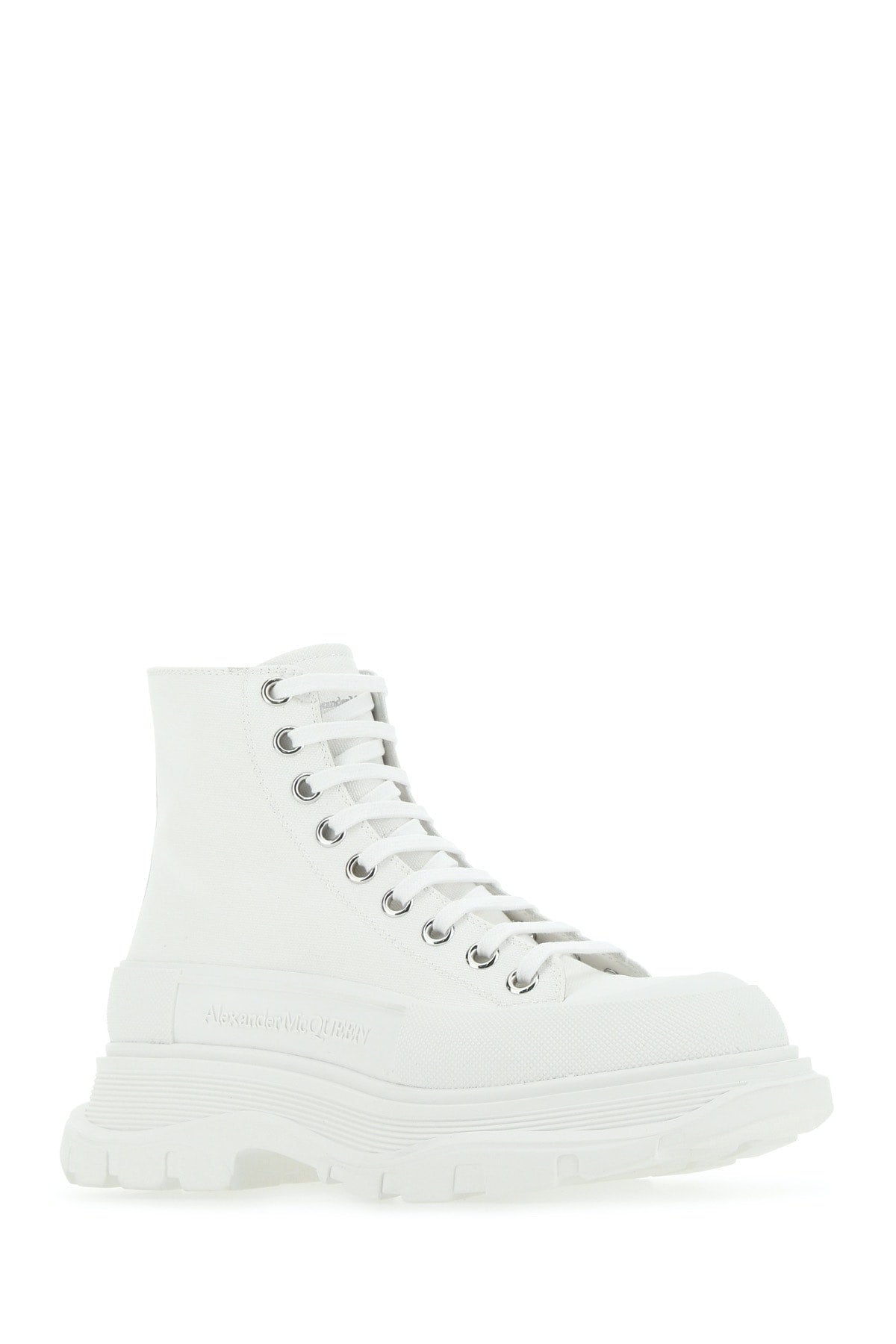 ALEXANDER MCQUEEN STIVALI For Women Exterior: 100% Cotton Interior: 100% Leather Sole: Rubber