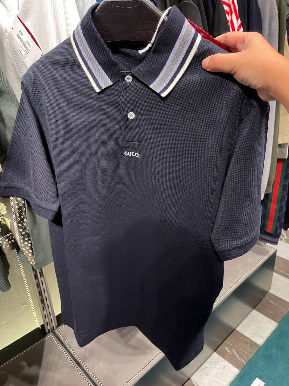 Cotton Piqué Polo with Web Collar