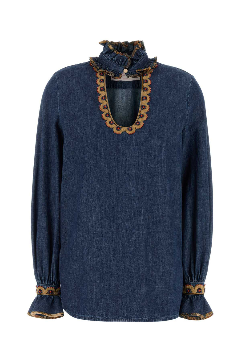 VALENTINO GARAVANI CAMICIA IN DENIM + RICAMO For Women Exterior: 100% Cotton